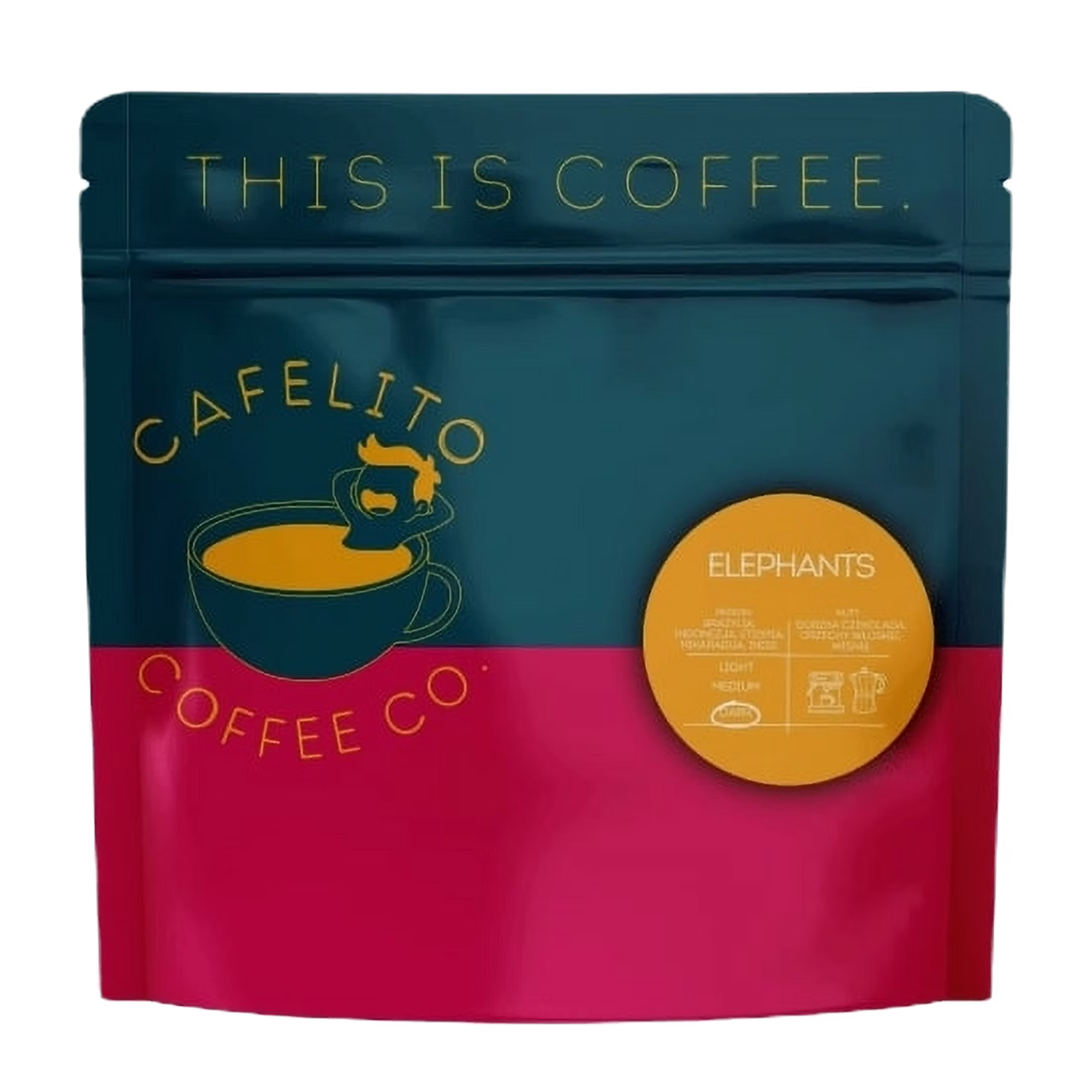 Kawa Słonie - pod espresso - czekolada orzechy włoskie wiśnie - 250g - 1kg